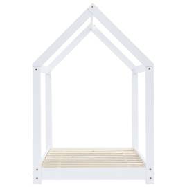 Cadru pat de copii, alb, 80x160 cm, lemn masiv de pin, 4 image
