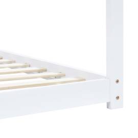 Cadru pat de copii, alb, 80x160 cm, lemn masiv de pin, 6 image