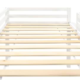 Cadru pat etajat copii cu tobogan &amp; scară 97x208cm lemn de pin, 4 image