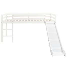 Cadru pat etajat copii cu tobogan &amp; scară 97x208cm lemn de pin, 2 image