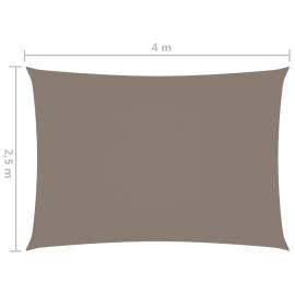 Pânză parasolar gri taupe 2,5x4 m textil oxford dreptunghiular, 6 image