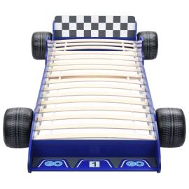 Pat pentru copii mașină de curse, albastru, 90 x 200 cm, 3 image