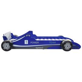 Pat pentru copii mașină de curse, albastru, 90 x 200 cm, 4 image