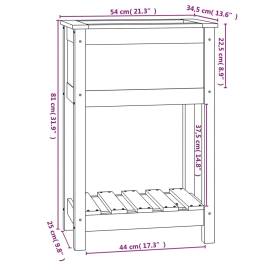 Jardinieră cu raft, negru, 54x34,5x81 cm, lemn masiv de pin, 8 image