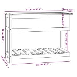 Jardinieră cu raft, gri, 111,5x54x81 cm, lemn masiv de pin, 8 image