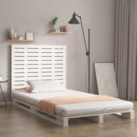 Tăblie de pat pentru perete, alb, 126x3x91,5 cm, lemn masiv pin