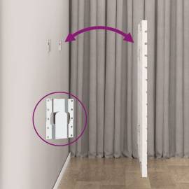Tăblie de pat pentru perete, alb, 126x3x91,5 cm, lemn masiv pin, 6 image