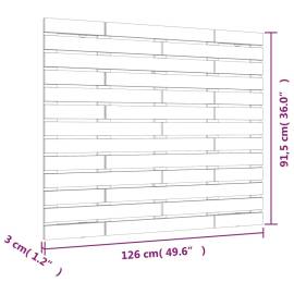 Tăblie de pat pentru perete, alb, 126x3x91,5 cm, lemn masiv pin, 8 image