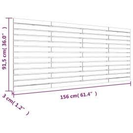 Tăblie de pat pentru perete, alb, 156x3x91,5 cm, lemn masiv pin, 8 image