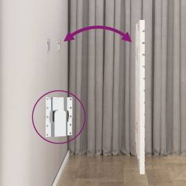 Tăblie de pat pentru perete, alb, 166x3x91,5 cm, lemn masiv pin, 6 image