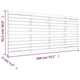 Tăblie de pat pentru perete, alb, 186x3x91,5 cm, lemn masiv pin, 8 image