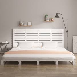 Tăblie de pat pentru perete, alb, 186x3x91,5 cm, lemn masiv pin, 3 image
