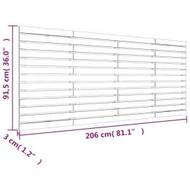 Tăblie de pat pentru perete, alb, 206x3x91,5 cm, lemn masiv pin, 8 image