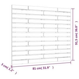 Tăblie de pat pentru perete, alb, 81x3x91,5 cm, lemn masiv pin, 8 image