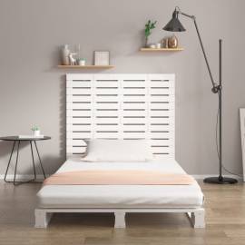 Tăblie de pat pentru perete, alb, 81x3x91,5 cm, lemn masiv pin, 3 image