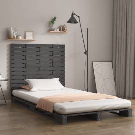 Tăblie de pat pentru perete, gri, 146x3x91,5 cm, lemn masiv pin