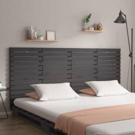 Tăblie de pat pentru perete, gri, 166x3x91,5 cm, lemn masiv pin