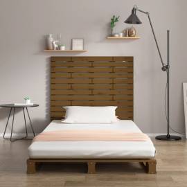 Tăblie de pat pentru perete, maro miere, 106x3x91,5 cm lemn pin, 3 image