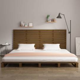 Tăblie de pat pentru perete, maro miere, 186x3x91,5 cm lemn pin, 3 image