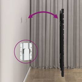 Tăblie de pat pentru perete, negru 126x3x91,5 cm lemn masiv pin, 6 image