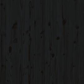 Tăblie de pat pentru perete, negru 146x3x91,5 cm lemn masiv pin, 7 image