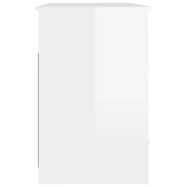 Birou cu sertare, alb extralucios, 102x50x76 cm, lemn prelucrat, 8 image