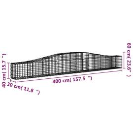 Coș gabion arcuit 400x30x40/60 cm fier galvanizat, 5 image