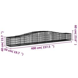 Coș gabion arcuit 400x50x40/60 cm fier galvanizat, 5 image