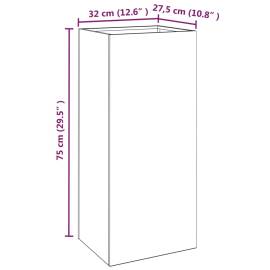 Jardinieră, gri, 32x27,5x75 cm, oțel corten, 8 image