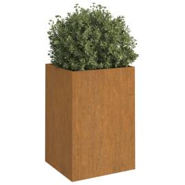 Jardinieră, gri, 52x48x75 cm, oțel corten, 3 image