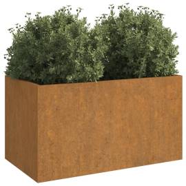 Jardinieră, gri, 62x30x29 cm, oțel corten, 3 image