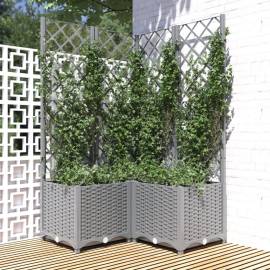 Jardinieră de grădină cu spalier, gri deschis, 80x80x136 cm, pp