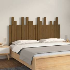 Tăblie de pat de perete maro miere 146,5x3x80 cm lemn masiv pin