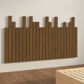 Tăblie de pat de perete maro miere 146,5x3x80 cm lemn masiv pin, 4 image