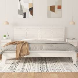 Tăblie de pat pentru perete, alb, 186x3x63 cm, lemn masiv pin, 3 image