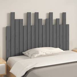 Tăblie de pat pentru perete, gri, 108x3x80 cm, lemn masiv pin, 3 image