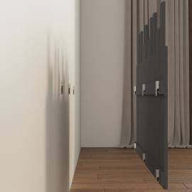 Tăblie de pat pentru perete, gri, 127,5x3x80 cm, lemn masiv pin, 6 image