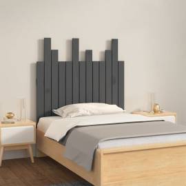 Tăblie de pat pentru perete, gri, 82,5x3x80 cm, lemn masiv pin