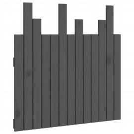 Tăblie de pat pentru perete, gri, 82,5x3x80 cm, lemn masiv pin, 2 image