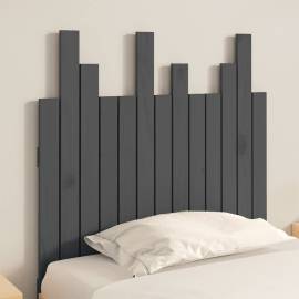 Tăblie de pat pentru perete, gri, 82,5x3x80 cm, lemn masiv pin, 3 image
