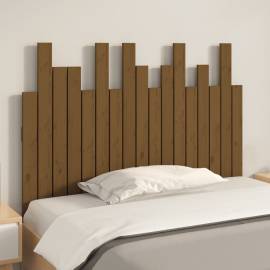 Tăblie de pat pentru perete, maro miere, 108x3x80 cm, lemn pin, 3 image