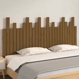 Tăblie de pat pentru perete, maro miere, 166x3x80 cm, lemn pin, 3 image