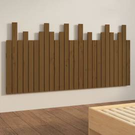Tăblie de pat pentru perete, maro miere, 166x3x80 cm, lemn pin, 4 image