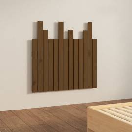Tăblie de pat pentru perete, maro miere, 82,5x3x80 cm, lemn pin, 4 image