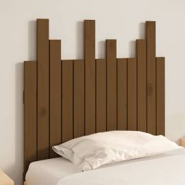 Tăblie de pat pentru perete, maro miere, 82,5x3x80 cm, lemn pin, 3 image