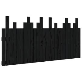 Tăblie de pat pentru perete, negru, 166x3x80 cm, lemn masiv pin, 2 image