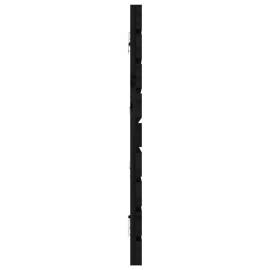Tăblie de pat pentru perete, negru, 206x3x63 cm lemn masiv pin, 5 image