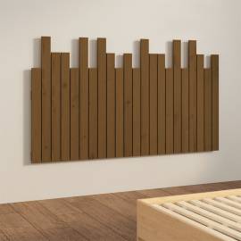 Tăblie pat pentru perete, maro miere 140x3x80 cm lemn masiv pin, 4 image