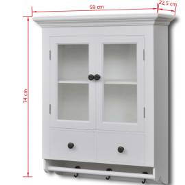 Dulap de bucătărie din lemn cu uşă din sticlă, alb, 8 image