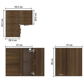 Dulap de colț suspendat, stejar maro, 57x57x60 cm, lemn, 9 image